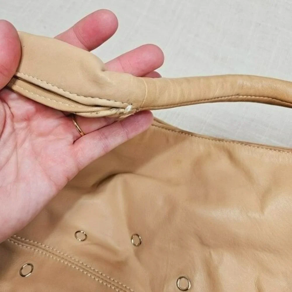 Alison Wood Hobo Bag‎ Leather Shoulder Bag Purse Grommet Satchel Wrapped Handle